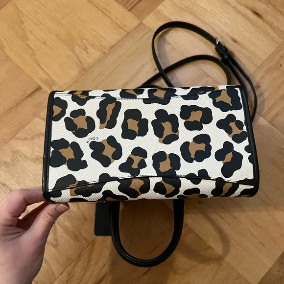 Coach Ocelot Print Mini Crosby Handbag - Picture 8 of 16